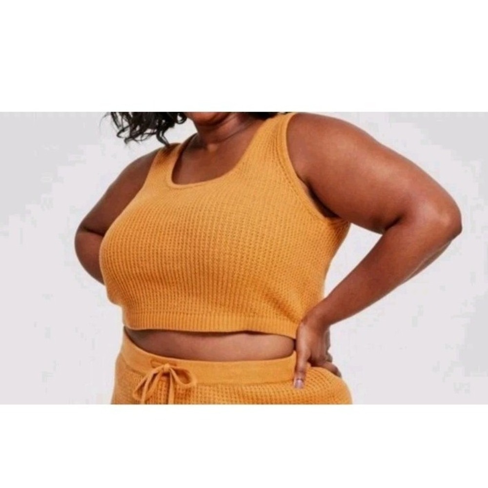 Nina Parker Women's Brown Sleeveless Crochet Tank Top Plus‎ Size 2X